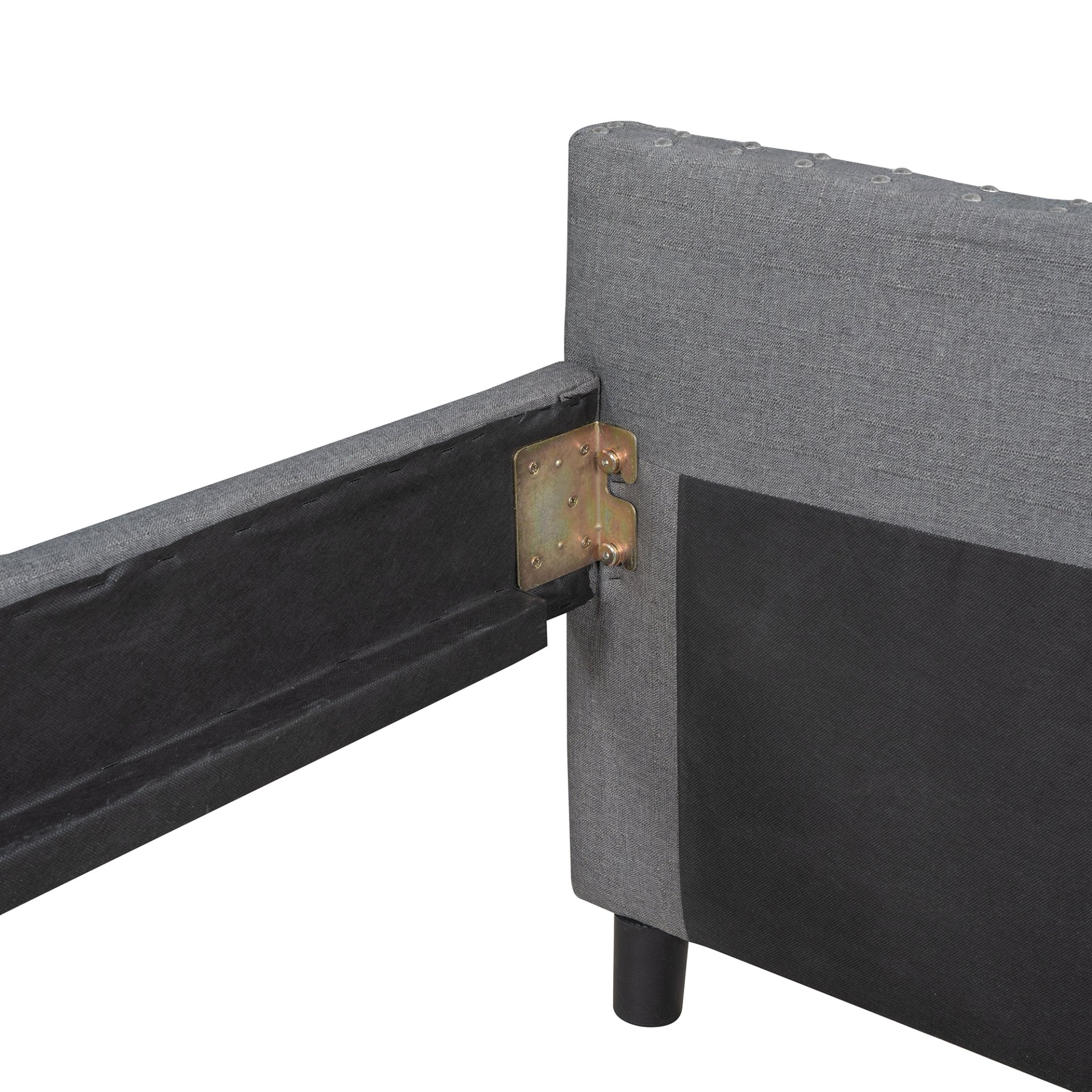 Full Size Upholstered Daybed With Two Drawers, Slat Support - Gray - Image 13