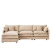 Modular L Shaped Sectional Sofa Set With Movable Ottoman, Chenille - Coffee - Image 13