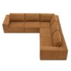 Modular Sectional With Wide Seat Free Combination L Shaped Couch Set Cloud Upholstered Minimalist Boneless Sofa - Brown - Image 4