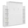 Full Size Murphy Wall Bed With Shelves And LED Lights - White - Image 28