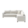 Modern Modular Sectional L Shaped Corner Couch Set With Wide Seat, Minimalist Style Oversized Comfy 5 Seat Sofa With Pillow - Cream - Image 2