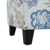 Luxury Storage Ottoman With Floral Patterned Fabric, Soft Close Hinges, Functional Footrest & Seat - Blue Flower / Blue Multi - Image 7
