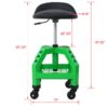 Pneumatic 360 Degree Swivel Stool, Mechanics Rolling Creeper Seat, Heavy Duty Rolling Mechanics Stool, Shop Stool With Casters - Green - Image 11