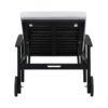 Jason - Chaise Lounge Adjustable Acacia Wood Outdoor Furniture - Black White - Image 9
