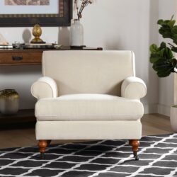 Alana Lawson - Accent Arm Chair Metal Casters - Sky Neutral Beige