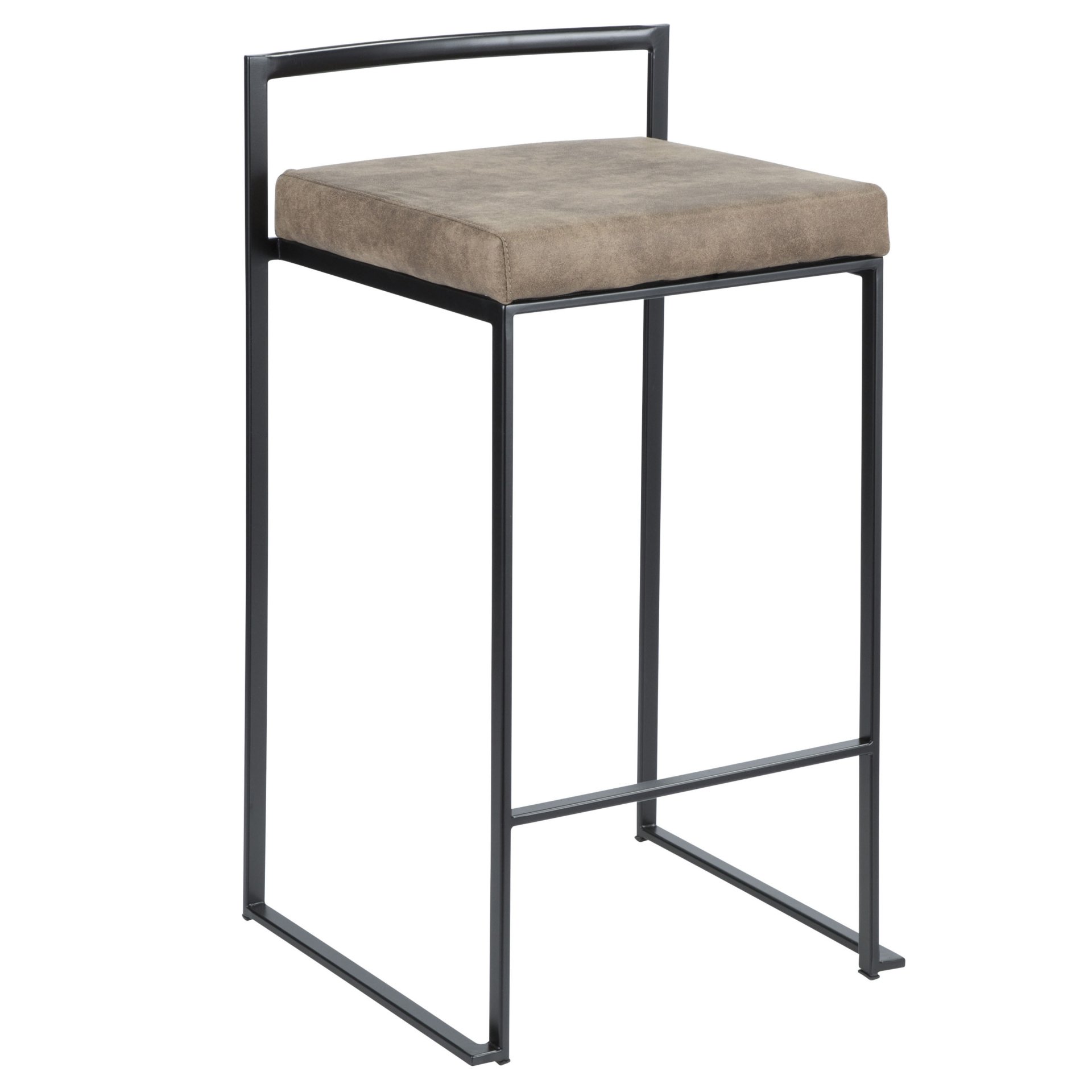 Fuji - Contemporary Stackable Counter Stool (Set of 2) - Brown / Black - Image 2