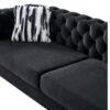 Chesterfield - Modern Tufted Velvet Living Room Sofa, 84.25''W Couch - Black - Image 11