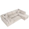 Oversized Sectional Sofa U-Shaped Sofa Couch Pull-Out Sofa Bed With Two Throw Pillows For Living Room - Beige - Image 14