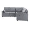 Power Recliner Sectional Sofa Home Theater Reclining Sofa With Two USB Ports, Two Storage Drawers For Living Room - Gray - Image 16