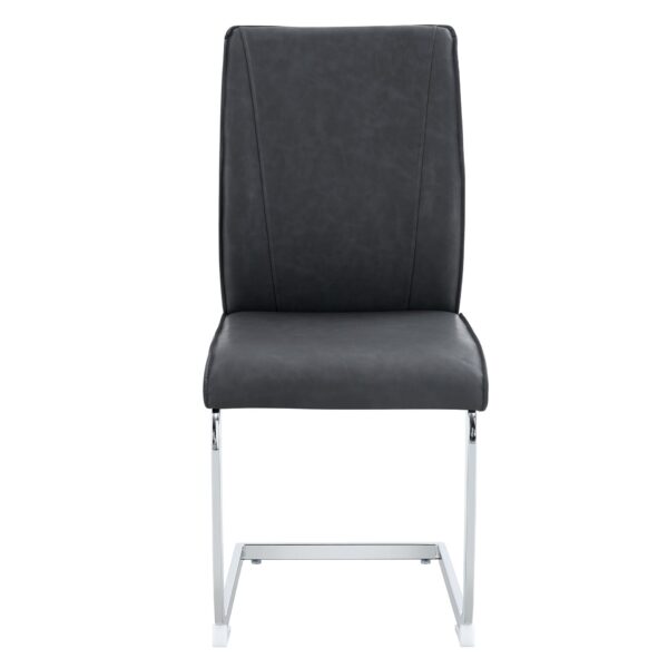 Luxury Simple Arch Chair Set Of 4 High Resilience Dining Chair - Dark Gray / Silver