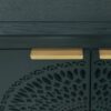 Hollow Carved 2 Door Accent Cabinet With Adjustable Shelf, Sideboard Buffet For Entryway, Living Room Or Bedroom - Blackish Green - Image 16