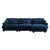 Super Comfort Oversized Modular Velvet Sectional Sofa Couch With Movable Ottoman Deep Seat Cloud Couch Corner Sectional With Bolstered Armrests - Blue - Image 12