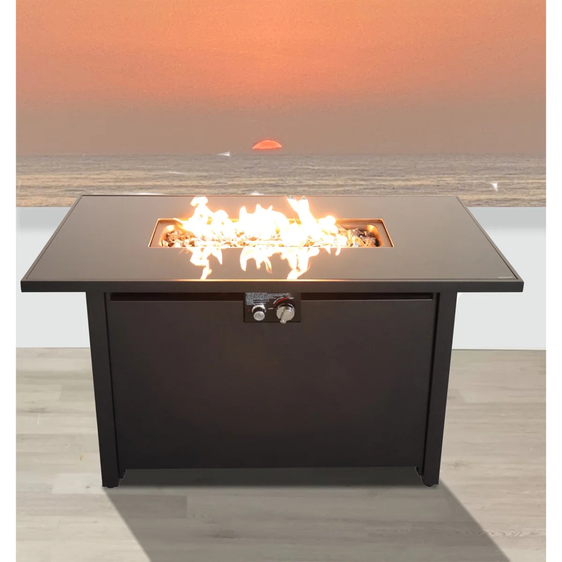 Rectangle Fire Pit - Black - Image 2