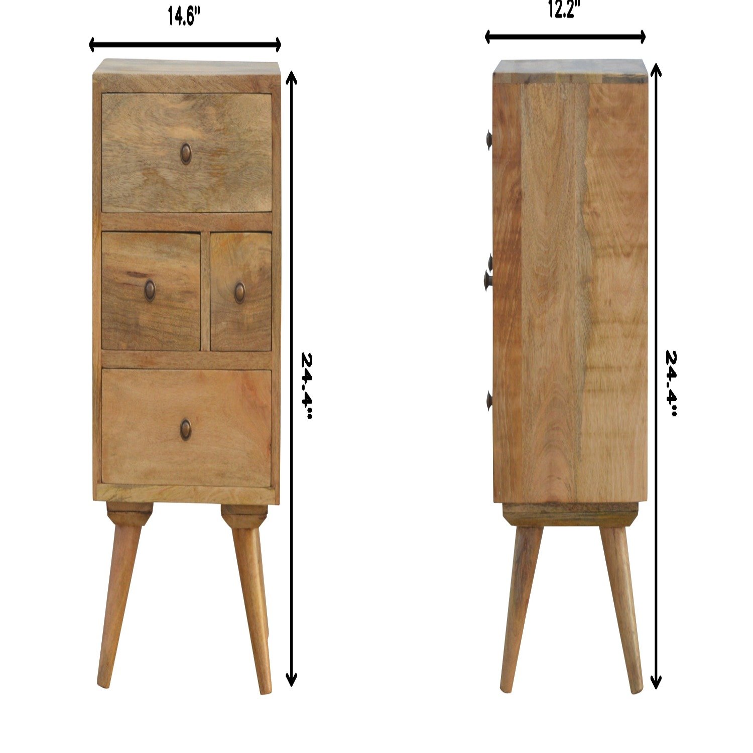 Nordic Style 4 Drawer Multi Nightstand - Oak - Image 3