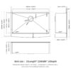 Farmhouse Kitchen Sink Workstation 33" Stainless Steel 16 Gauge Apron Front - Gunmetal Black - Image 3