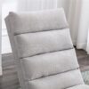 Linen Massage Chaise Lounge Indoor With Remote Control, Ergonomic Electric Massage Lounger With 5 Modes - Light Gray - Image 12