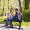 Outdoor Steel Bench With Backrest - Black - Image 7