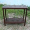 Workstation For Garden Balcony Garage, Acacia Console Potting Table - Brown - Image 13