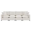 Modern, Modular Sofa, 4 Seat Chenille Sectional Couch Set With 2 Pillows Included, Freely Combinable Indoor Funiture - White - Image 24