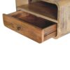 Large Curve Upper Slot Floating Bedside Table - Brown - Image 2