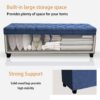 Extra Long Storage Ottoman Entryway Bench With Flip Top Storage Chest With Padded Seat Bed End Stool For Hallway Living Room Bedroom - Blue - Image 7