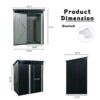 Tc53Bl Outdoor Metal Storage Shed Transparent Plate - Black - Image 3