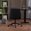 Office Chair, Mid Back Home Office Desk Task Chair With Wheels And Arms Ergonomic Computer Rolling Swivel Chair With Padded Armrest - Black - Image 16