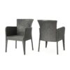 Outdoor Wicker Dining Armchair (Set of 2) - Gray - Image 5