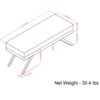 Chanelle - Mid Century Ottoman Bench - Platinum - Image 2