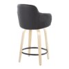 Boyne - Contemporary Fixed Height Counter Stool With Swivel Round Footrest (Set of 2) - Natural / Black - Image 4