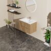 30" Wall Mounted Bathroom Vanity With Sink, Soft Close System, And Spacious Drawers - Walnut - Image 6