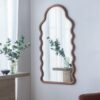 Wood Mirror With Unique Frame - Brown - Image 6