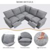 Power Recliner Chair Home Theater Seating Soft Chair With USB Port For Living Room, Bedroom, Theater Room - Gray - Image 6