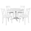 5 Pieces Dining Table And Chairs Set For 4 Persons, Kitchen Room Solid Wood Table With 4 Chairs - White - Image 10