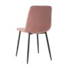 Interior Velvet Dining Chair, Modern Kitchen Dining Chair With Cushion Back, Upholstered Side Chair With Black Coated Metal Legs, Family Kitchen Dining And Living Room (Set of 4) - Pink / Black - Image 7