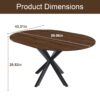 Retractable Dining Table, Round Extendable 6 Person Table - Walnut - Image 16