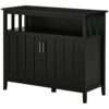 Homcom - Sideboard Buffet Cabinet, Kitchen Cabinet, Coffee Bar Cabinet With 2 Doors And Adjustable Shelves For Entryway Living Room - Black - Image 10