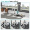 33" Waterfall Kitchen Sink With Pull Out Faucet & Cup Washer, Stainless Steel Ledge Workstation - Antique White - Image 7