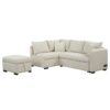 L-Shaped Sectional Pull Out Sofa Bed Sleeper Sofa With Two USB Ports, Two Power Sockets And A Movable Storage Ottoman - Beige - Image 14