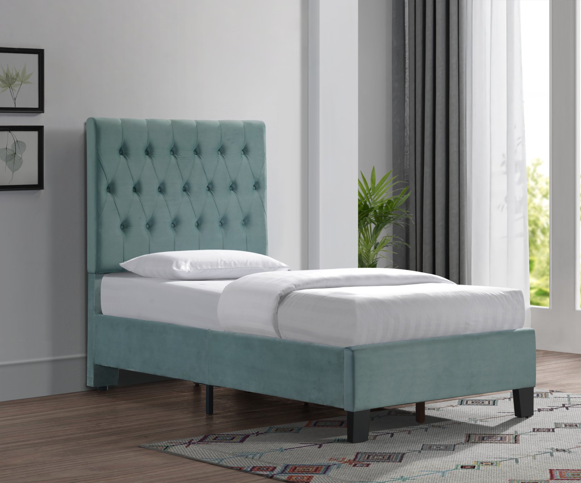 Luma - Twin Upholstered Bed - Light Blue - Image 6
