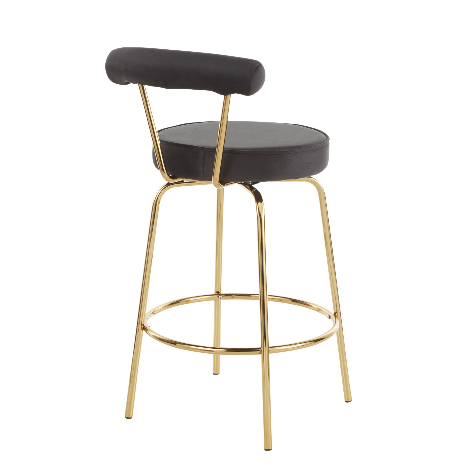 Rhonda - Glam Counter Stool (Set of 2) - Gold / Black - Image 4