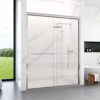Semi Frameless Double Sliding Shower Door With 1 / 4" Sgcc Tempered Glass - Chrome - Image 4