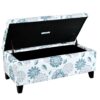 Luxury Storage Ottoman With Floral Patterned Fabric, Soft Close Hinges, Functional Footrest & Seat - Multicolor - Image 10