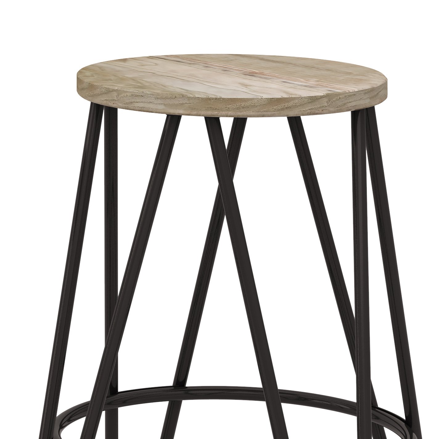 Simeon - Metal Counter Height Stool With Wood Seat - Natural / Black - Image 3