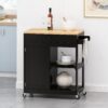 Lanier - Kitchen Cart With Wheels - Black - Image 4