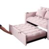 Multi Functional Sofa Bed With Cup Holder And USB Port For Living Room Or Apartments - Pink - Image 19
