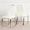 Modern Dining Chair (Set of 2) With Cloth Upholstery And Electroplated Metal Legs - White - Image 4