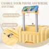 20" / 24" / 28" 3 Pieces / Set Spinner Wheel Luggage, Carry On Suitcase, With Cup Holder & USB Port & Phone Holder - Yellow - Image 8