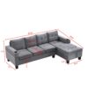 Modern Sectional Sofa Set With L Shape Chaise Lounge And Storage - Gray - Image 3