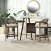 Americana - Mid-Century Modern Cane Back Counter Stool - Taupe Beige Textured Weave - Image 18